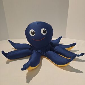Royal Caribbean Microbead Octopus Blue Gold Plush Toy